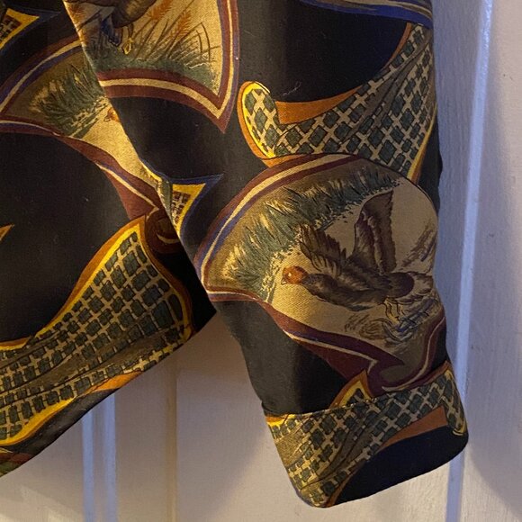 Vintage British Isles Sz 4 (S) Womens Shirt Button Up Duck Print Long Sleeve - Picture 4 of 12